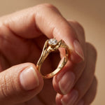 0.40CTW Round Cut Lab Grown Diamond Twist Solitaire Ring for Women Gold