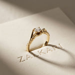 0.40CTW Round Cut Lab Grown Diamond Twist Solitaire Ring for Women Gold