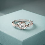 0.40CTW Round Cut Lab Grown Diamond Twist Solitaire Ring for Women White
