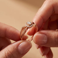 0.25CTW Round Cut Lab Grown Diamond Split Shank Halo Ring for Women Rose Gold