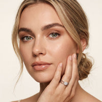 0.25CTW Round Cut Lab Grown Diamond Split Shank Halo Ring for Women White