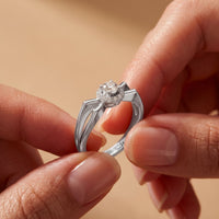 0.25CTW Round Cut Lab Grown Diamond Split Shank Halo Ring for Women White