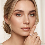 0.30CTW Round Cut Lab Grown Diamond Solitaire Ring with Accent Stones for Women Rose Gold