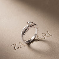 0.30CTW Round Cut Lab Grown Diamond Solitaire Ring with Accent Stones for Women White