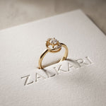 0.20CTW Round Cut Lab Grown Diamond Floating Frame Solitaire Ring for Women Gold