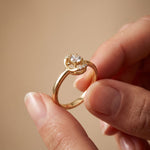 0.20CTW Round Cut Lab Grown Diamond Floating Frame Solitaire Ring for Women Gold