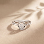 0.20CTW Round Cut Lab Grown Diamond Floating Frame Solitaire Ring for Women White