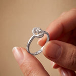 0.20CTW Round Cut Lab Grown Diamond Floating Frame Solitaire Ring for Women White