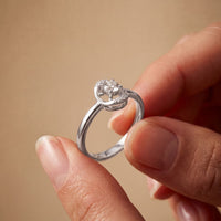 0.20CTW Round Cut Lab Grown Diamond Floating Frame Solitaire Ring for Women White