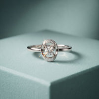 0.20CTW Round Cut Lab Grown Diamond Floating Frame Solitaire Ring for Women White