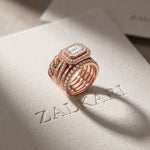 2.35CTW Emerald Cut Lab Grown Diamond Stackable Bridal Ring Set for Women Rose Gold