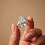 2.05CTW Marquise Cut Lab Grown Diamond East-West Halo Ring for Women White