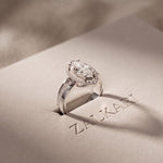 2.05CTW Marquise Cut Lab Grown Diamond East-West Halo Ring for Women White
