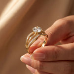1.05CTW Round Cut Lab Grown Diamond Split Shank Solitaire Ring for Women Gold