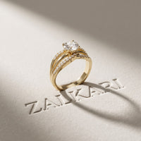 1.05CTW Round Cut Lab Grown Diamond Split Shank Solitaire Ring for Women Gold