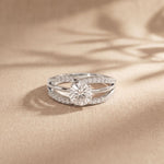 1.05CTW Round Cut Lab Grown Diamond Split Shank Solitaire Ring for Women White