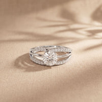 1.05CTW Round Cut Lab Grown Diamond Split Shank Solitaire Ring for Women White