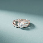 1.05CTW Round Cut Lab Grown Diamond Split Shank Solitaire Ring for Women White