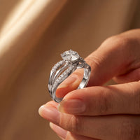 1.05CTW Round Cut Lab Grown Diamond Split Shank Solitaire Ring for Women White