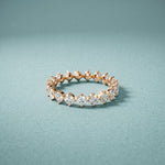 2.10CTW Round Cut Lab Grown Diamond Band Ring for Women Rose Gold