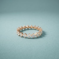 2.10CTW Round Cut Lab Grown Diamond Band Ring for Women Rose Gold