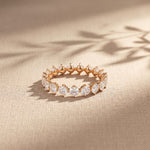 2.10CTW Round Cut Lab Grown Diamond Band Ring for Women Rose Gold