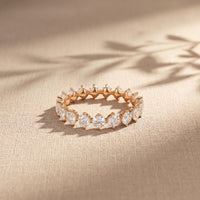 2.10CTW Round Cut Lab Grown Diamond Band Ring for Women Rose Gold