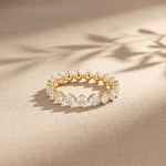 2.10CTW Round Cut Lab Grown Diamond Band Ring for Women Gold