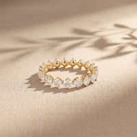 2.10CTW Round Cut Lab Grown Diamond Band Ring for Women Gold
