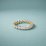 2.10CTW Round Cut Lab Grown Diamond Band Ring for Women Gold