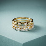 1.20CTW Round & Marquise Cut Lab Grown Diamond Stackable Ring Set for Women Gold
