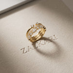1.20CTW Round & Marquise Cut Lab Grown Diamond Stackable Ring Set for Women Gold