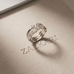1.20CTW Round & Marquise Cut Lab Grown Diamond Stackable Ring Set for Women White