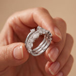 1.20CTW Round & Marquise Cut Lab Grown Diamond Stackable Ring Set for Women White