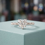 1.30CTW Heart Cut Lab Grown Diamond Twisted Rope Style Ring for Women White