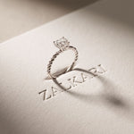 1.30CTW Heart Cut Lab Grown Diamond Twisted Rope Style Ring for Women White