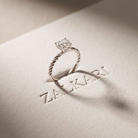 1.30CTW Heart Cut Lab Grown Diamond Twisted Rope Style Ring for Women White