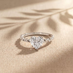 1.30CTW Heart Cut Lab Grown Diamond Twisted Rope Style Ring for Women White