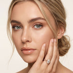 2.35CTW Pear Cut Lab Grown Diamond Romantic Scroll Halo Ring for Women Rose Gold