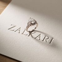 2.35CTW Pear Cut Lab Grown Diamond Romantic Scroll Halo Ring for Women White