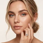 2.5CTW Emerald Cut Lab Grown Diamond Double Halo Engagement Ring for Women Rose Gold