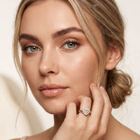 0.50CTW Heart Cut Lab Grown Diamond Halo Solitaire Ring for Women Rose Gold