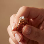 0.50CTW Heart Cut Lab Grown Diamond Halo Solitaire Ring for Women Rose Gold