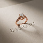 0.50CTW Heart Cut Lab Grown Diamond Halo Solitaire Ring for Women Rose Gold