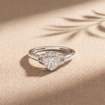 0.50CTW Heart Cut Lab Grown Diamond Halo Solitaire Ring for Women White