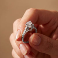 0.50CTW Heart Cut Lab Grown Diamond Halo Solitaire Ring for Women White