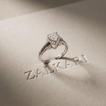 0.50CTW Heart Cut Lab Grown Diamond Halo Solitaire Ring for Women White