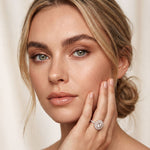 1.95CTW Round Cut Lab Grown Diamond Double Halo Vintage Ring for Women Rose Gold