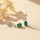 925 Sterling Silver Green Emerald Teardrop Earrings Gold Vermeil (2.5 Micron)