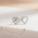 925 Sterling Silver Zircon Studded Heart Earrings Gold Vermeil (2.5 Micron)